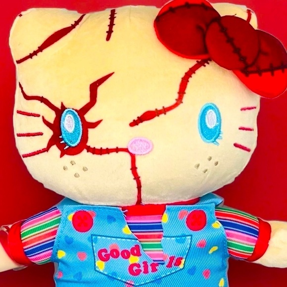 HELLO KITTY x CHUCKY Child's Play 9"" inch Plush Stuffed Doll Toy Halloween NEW - Picture 5 of 8